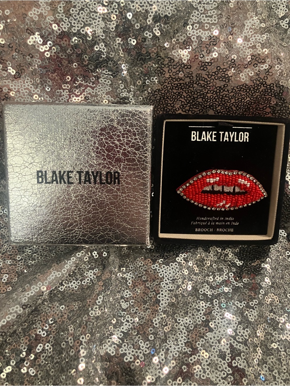 NIB Blake Taylor - Glam Red Lip 👄 Beaded Pin
